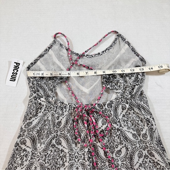 Roxy World Waiting Grey Damask Print Maxi Dress - Picture 10 of 14